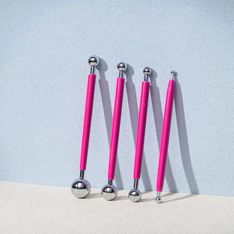 For Embossing Pattern 4 Pcs Point Drill Creasing Pen With DIY Ball Styluses Tools Spiral Double Head Clay Sculpting Tools