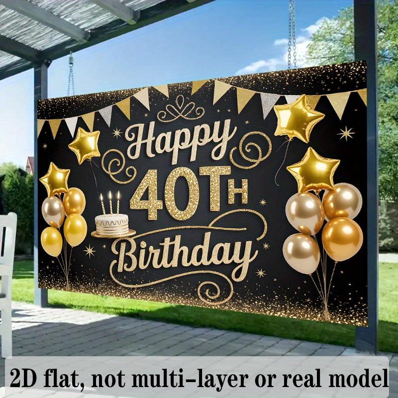 A Luxurious 40th Birthday Celebration Design  Equipped with Decorative Photo Props Made of Polyester Fiber