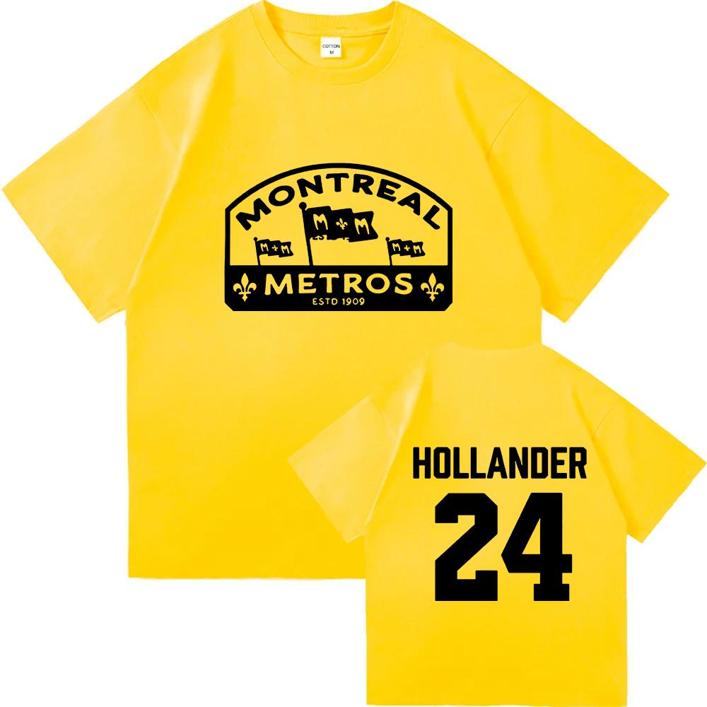 Shane Hollander 24 Montreal Metros T-Shirt Heißes TV-Heißes Rivalitäts-Grafikdruck-T-Shirt Baumwolle Locker DamenHerren T-Shirts Druckkleidung