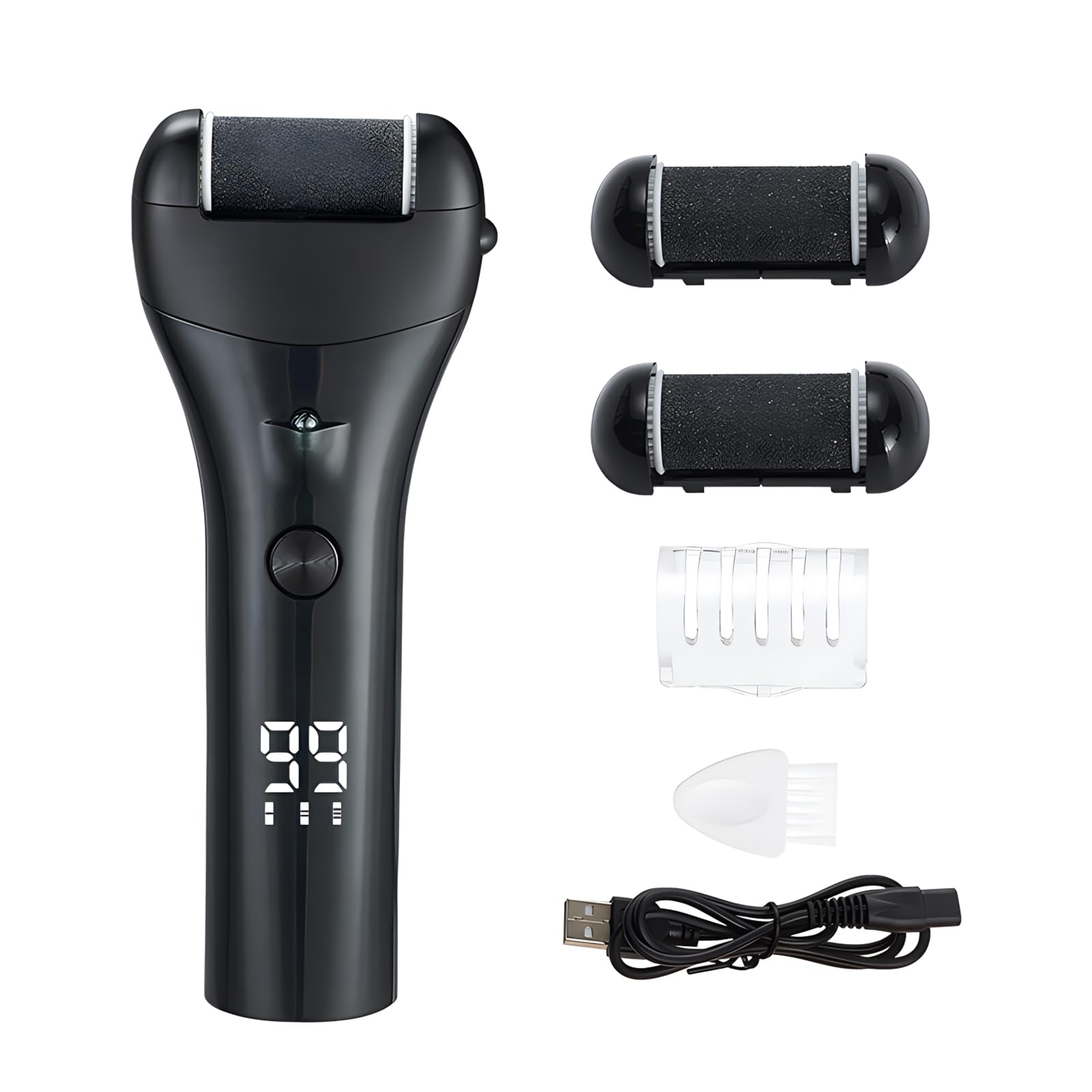 

Coollooda Electric Callus Remover for USB 3 3 Electric Callus Roller for Dry and Wet LCD Battery Level Unisex Heels, Rechargeable, Rollers, Speeds,