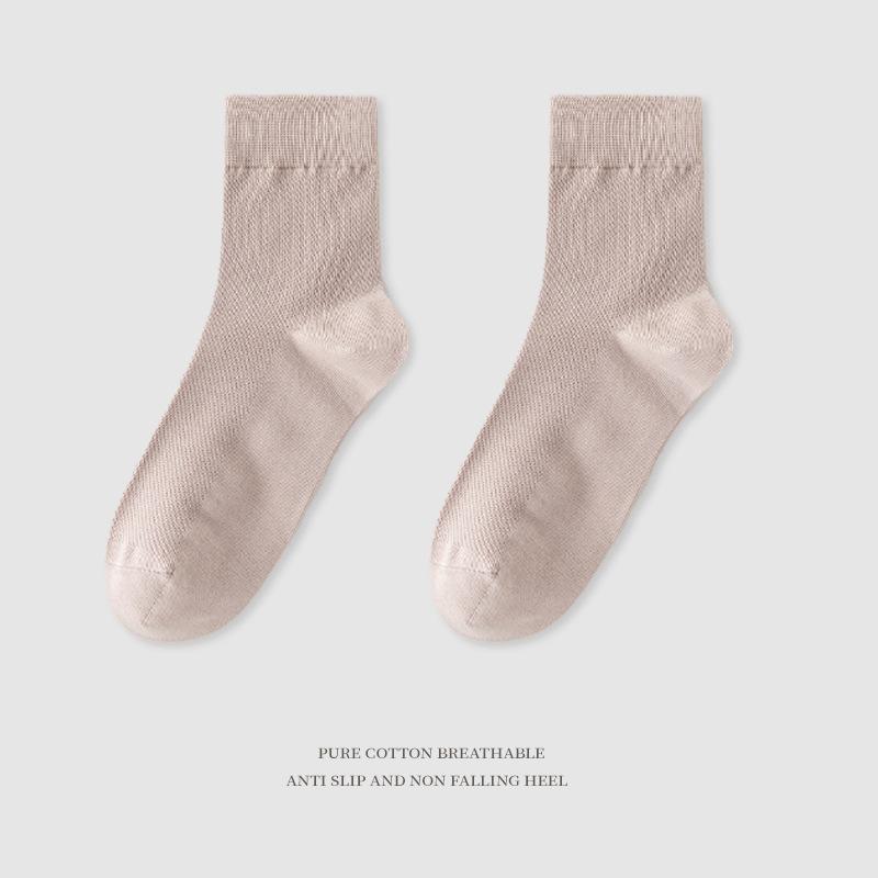 

Men s Summer Thin Pure Cotton Mid-calf Socks, Mesh Breathable, Antibacterial and Deodorizing Spring and Autumn Casual Business Socks 1 pair хакі