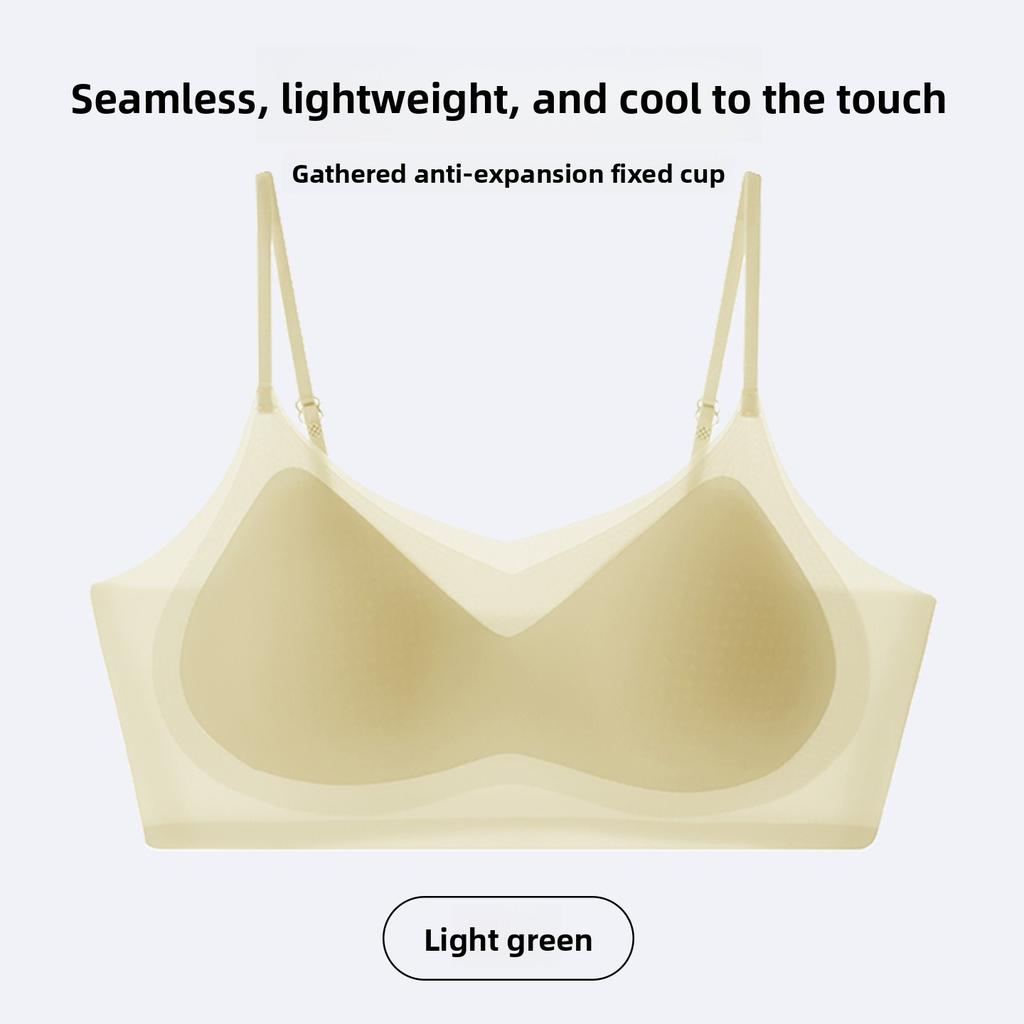 Female Summer Thin New Thin Ice Silk Cool Feeling Thin Shoulder Belt Invisible No Trace Underwear