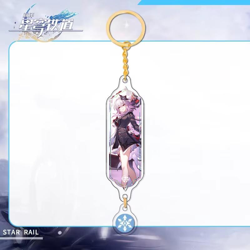 Game Honkai: Star Rail Acrylic Keychain Long Strip Pendant Figure Castorice Cipher Hyacine Mydei Anaxa Accessories Ornament
