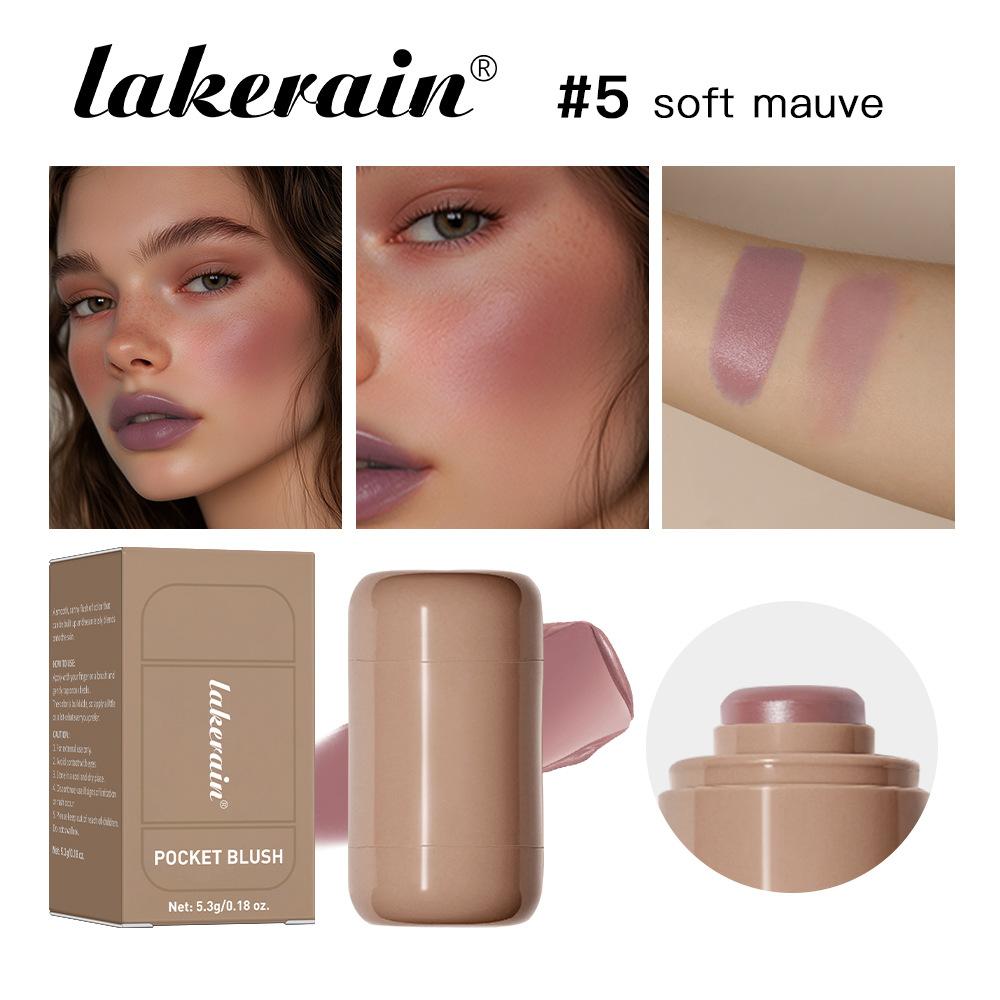 Lakerain Multi-Use Color Stick 6 Shades Creamy Lip and Cheek Balm Natural Dewy Face Blush Tint Long Lasting Hydrating Makeup Cosmetic for Women