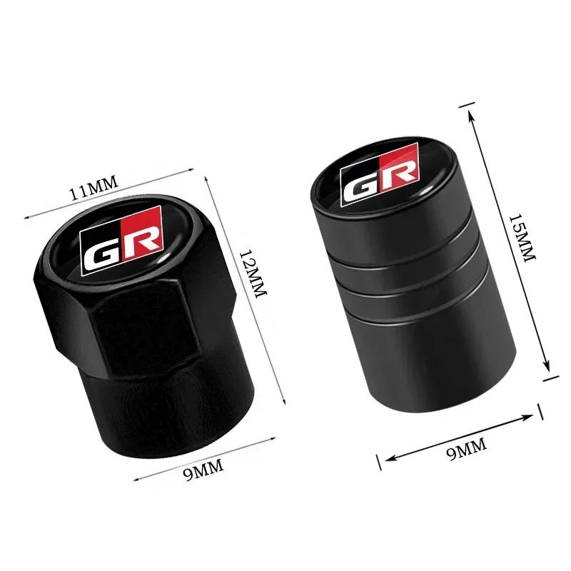 4Pcs Car Tire Valve Caps Metal Stem Air Cover Accessories For Toyota GR Sport Gazoo Rav4 Yaris Wheel 86 Corolla Hilux Racing CHR