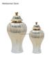 Ceramic Plated Gold Striped Vase Universal Storage Jar Desktop Ornament General Jar Hotel Home Dried Flower Vase Ginger Jar Gift