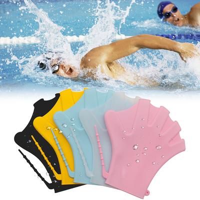 1 Paar Schwimmhandschuhe mit Schwimmhäuten, Fitness, Wasserwiderstandstraining, Silikon, Schwimmen, Tauchen