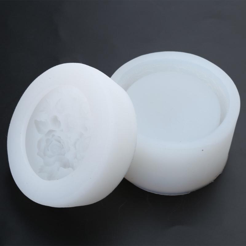 Rose Bottle Dripping Glues Mold Gypsum Ornaments Aromatherapys Candle Holder 3D Flowers Rose Storage Box Silicone Mold