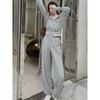 Hoodie Jacket Sweatpants Suit Hooded Short Sweatshirt Outwear Sports Pants Suit Women