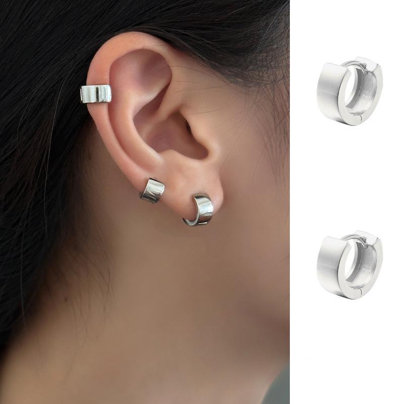 

Кільцеві сережки-цвяхи на вухо для жінок, нішевий дизайн з відчуттям старшого віку, індивідуальний, елегантний, легкий, мінімалістичні сережки-кільця