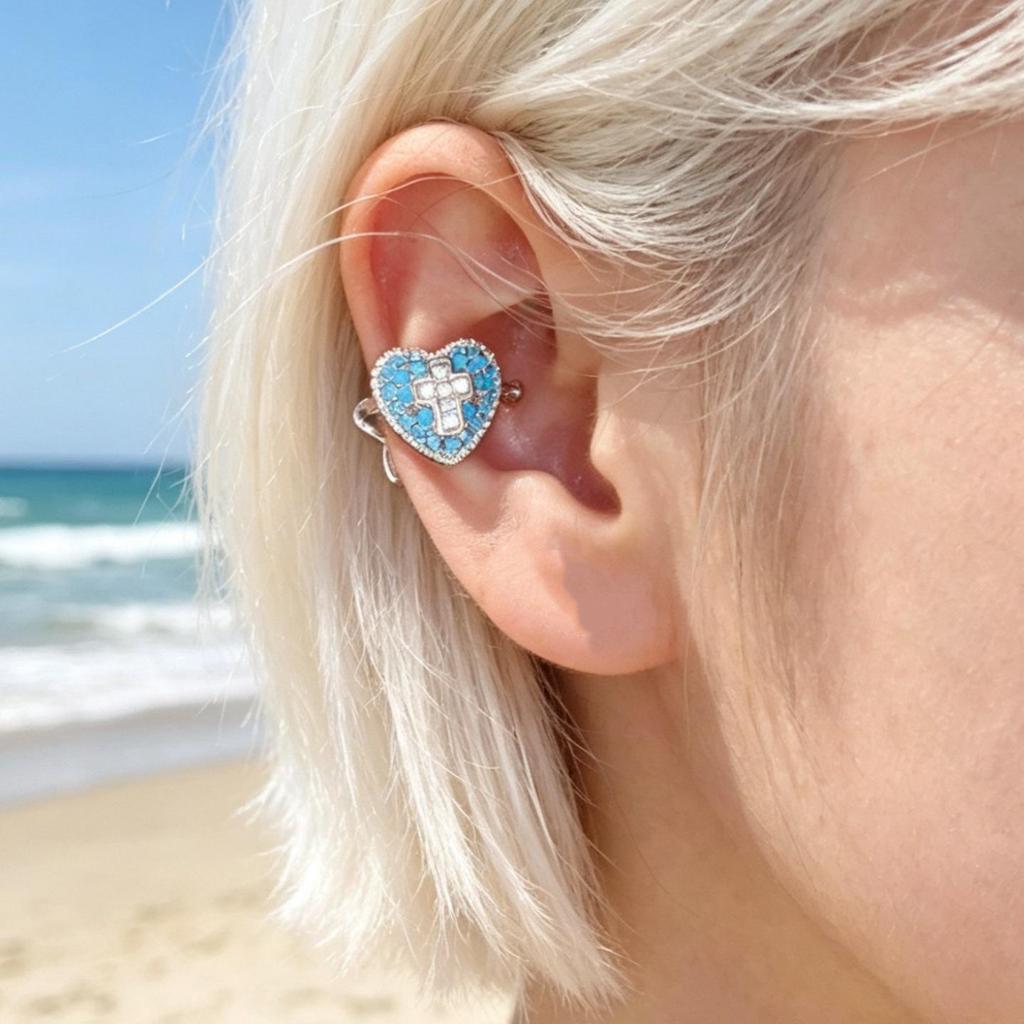 Französischer Designer Glänzende Perlenquaste Ohrknochen-Clip - Luxuriöse Nicht-Piercing-Ohrringe