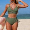 Women's Fashionable Sports High-Waisted Two-Piece Swimsuit