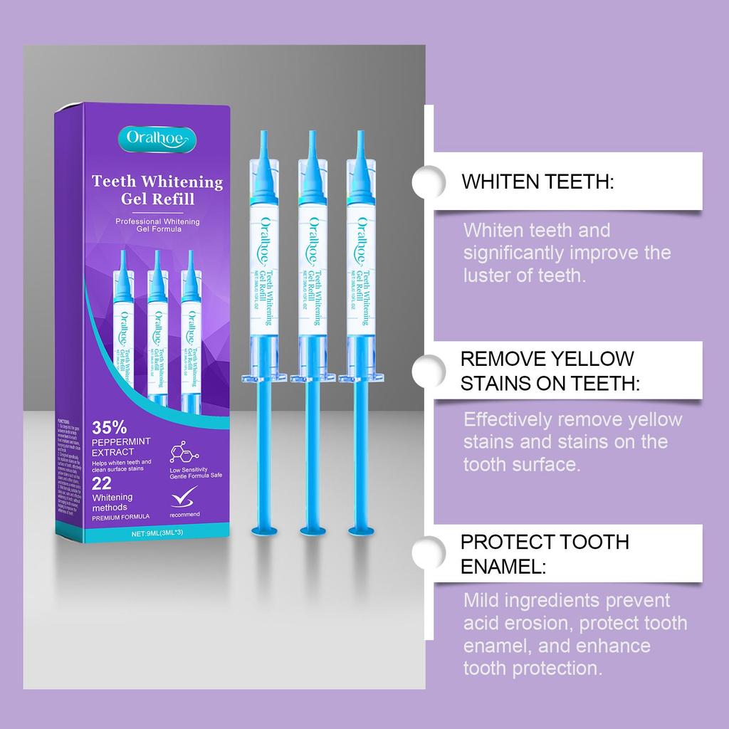 Oralhoe Tannrensegel Skånsom Daglig Rengjøring Flekkforbedrende Tannblekende Pleiegel