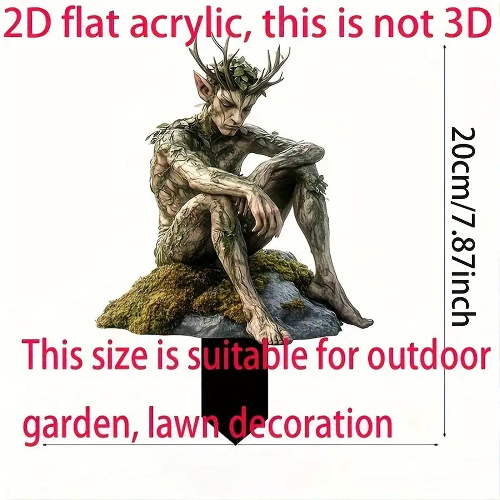 1pcs Lonely Green Elf Garden Decorative Pile, Imaginative Outdoor Sign Decoration, Suitable for Outdoor Lawn and Terrace