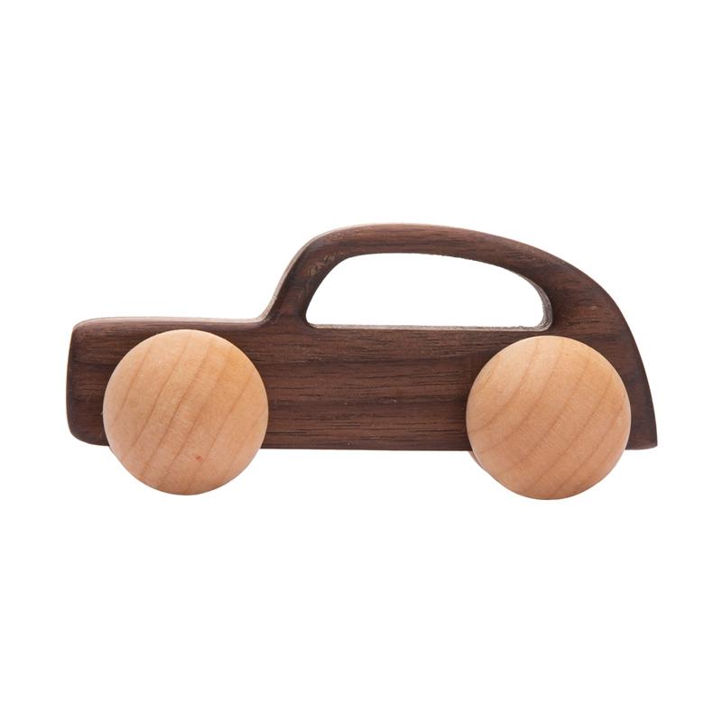 Wooden Baby Dragging Stars Moon Surround Car Beech Baby Toys Car Montessori Toys Hand Coordination Toy Handmade Decoration Gifts