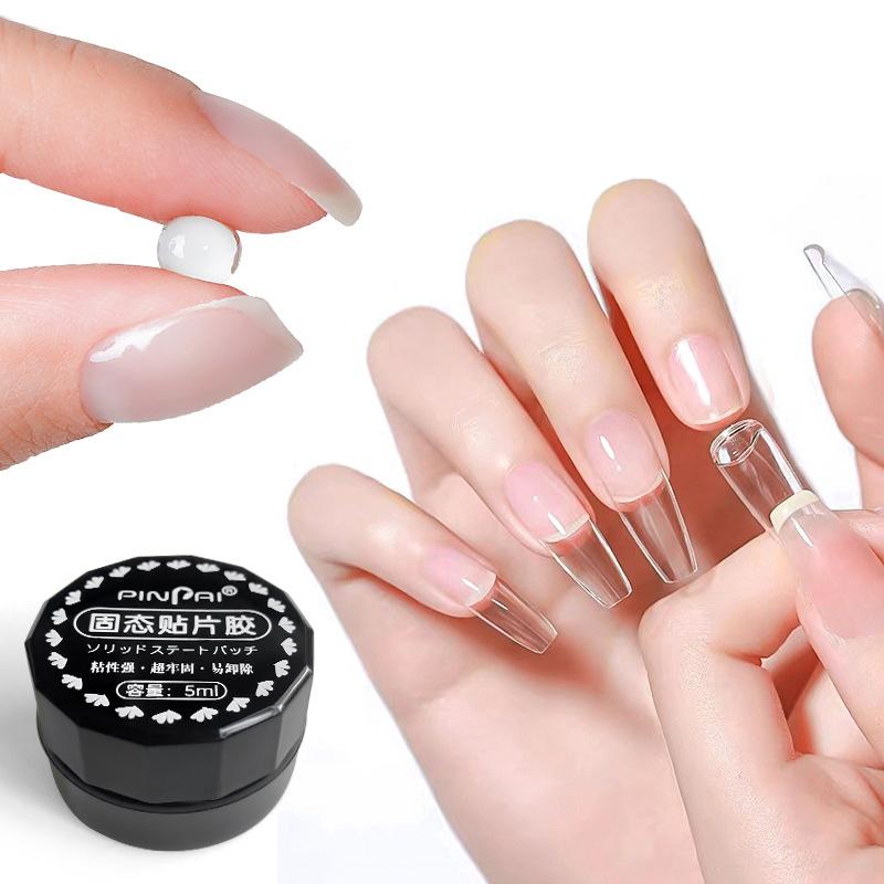 Glue Gel Set Mirror Nail Powder With Nail Liner Brush Uv Led Transparent Adhensive Glue Gel