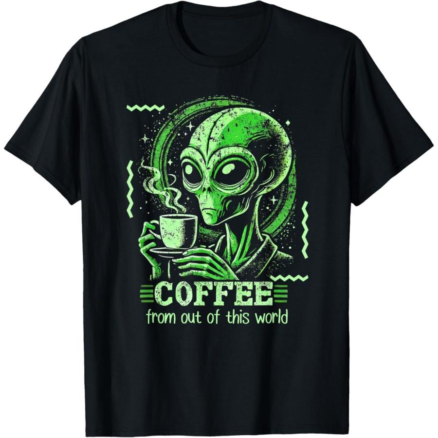 Interstellar Brew Club_ Alien Coffee with Cosmic Humor T-Shirt XXXXXL чёрный