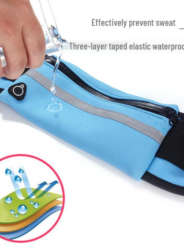 Solid Color Sweatproof Sports Waist Bag - Large Capacity & Portable for Running and Mountaineering (Customizable Logo).