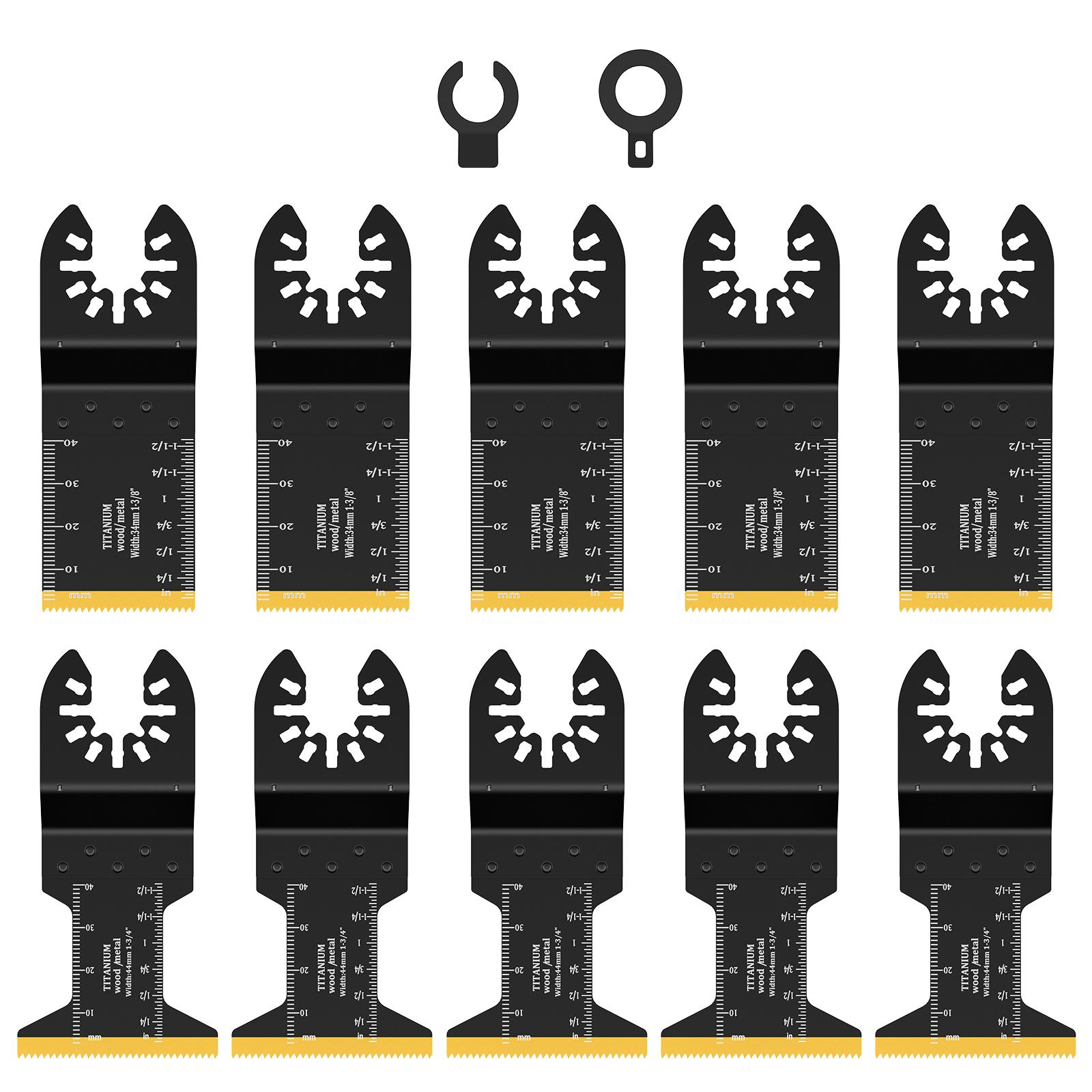 

10/12 Pcs Titanium Bimetal Oscillating Saw Blade Set Precise Multi-functional Titanium-coated Swing Saws Blade for Cutting Metal