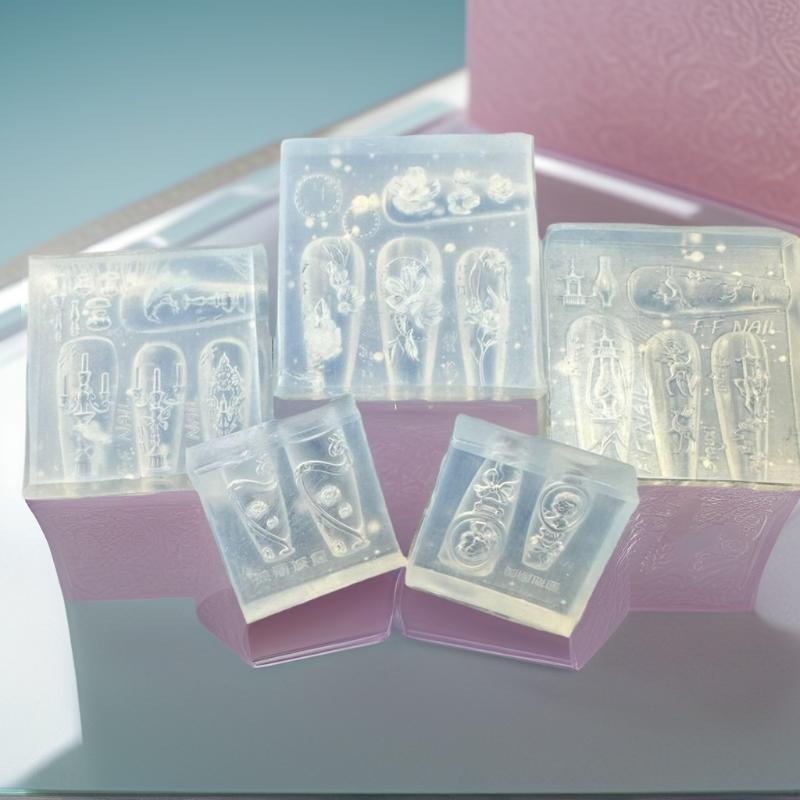 3D Flower Relief Silicone Nail Mold Candle Holder Rose Transparent Nails Templates Diy Nail Art Decoration Manicure Design Tools