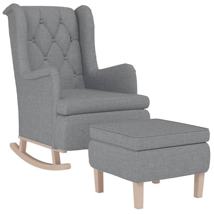 VidaXL Fauteuil avec Pieds à Bascule et Tabouret Chaise à Bascule avec Repose-pied Meuble de Salon Chambre à Coucher 3121272