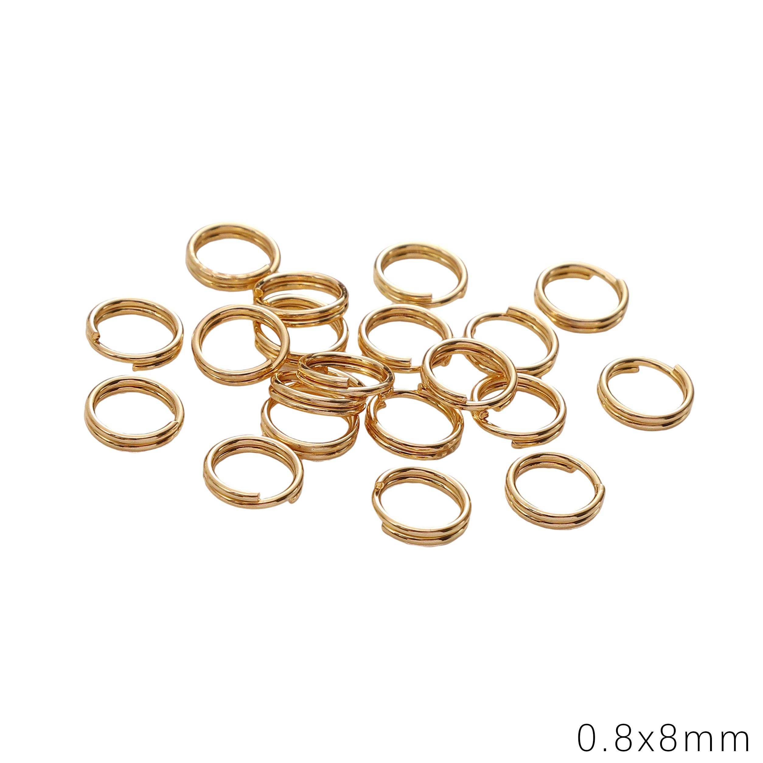 

10-1000 шт. соединительные кольца из нержавеющей стали, разъемные кольца, соединители для самостоятельного изготовления ювелирных изделий, аксессуары 0.8x8mm 10pcs золотой
