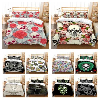 Bed Set Cover Skull Printing Duvet Cover Set Highend Polyester Comforter Cover Set Children Single Double Size Bedding Set