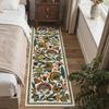 Colorful Floral Carpet Mat Rug - Non-slip Rectangle Home Decoration for Bedroom Living Room Floor Decor with Leaf Flower Design