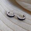 S925 Earrings for Women Ins Style Niche Design High-Grade Black Drop Glaze Roman Sterling Silver Earrings Earrings