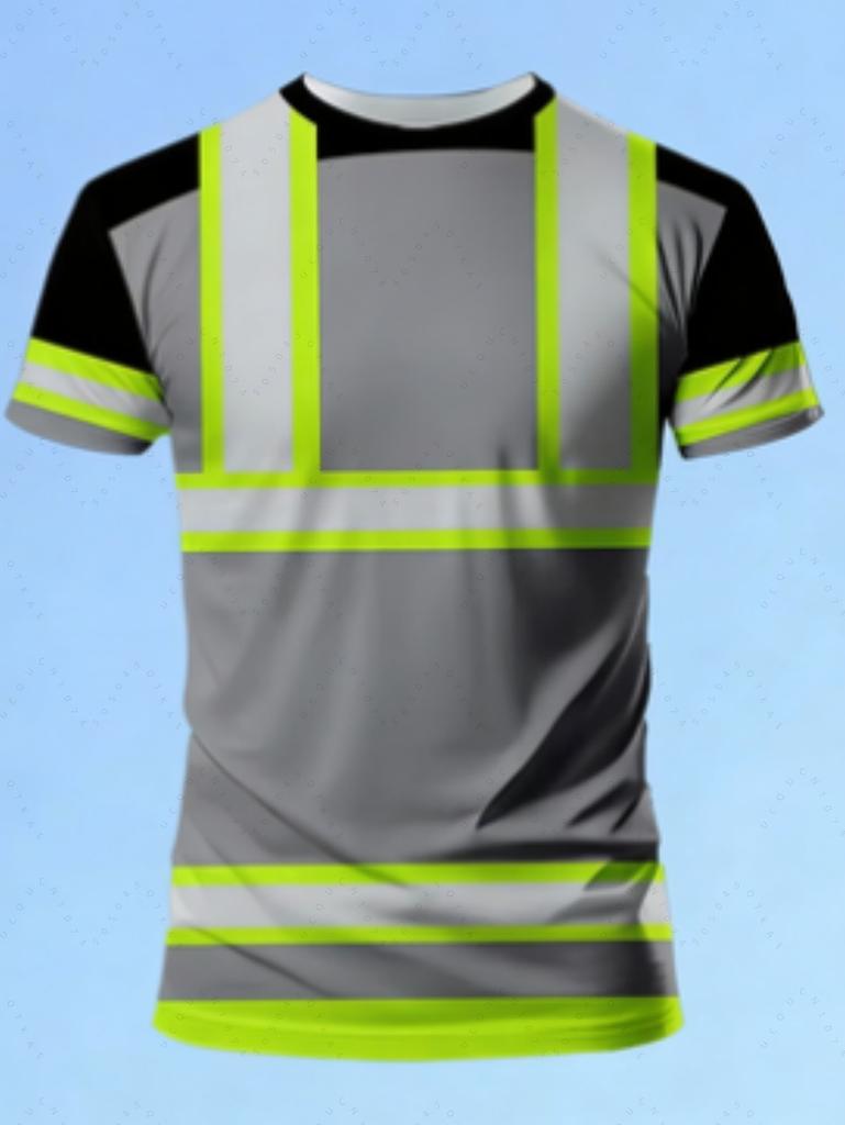 2026 Neues Sicheres Logo Color Blocking Design Cosplay Kurzarm-T-Shirts Mode Sommer Täglich Lässig Herren Damen Arbeits-T-Shirts