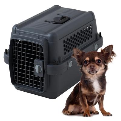 OFT Pet Kennel First Class Black Edition L50 W X D X Weight with Handles Indoor with IATA Safety Standards [External Dimensions 33.5cm 50.5cm 33.5cm