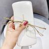 Randlose Lesebrille Luxus Herren Damen Altersweitsichtige Brille Blaulichtfilter Fertige Randlose Brille Dioptrie 0 bis +4.0