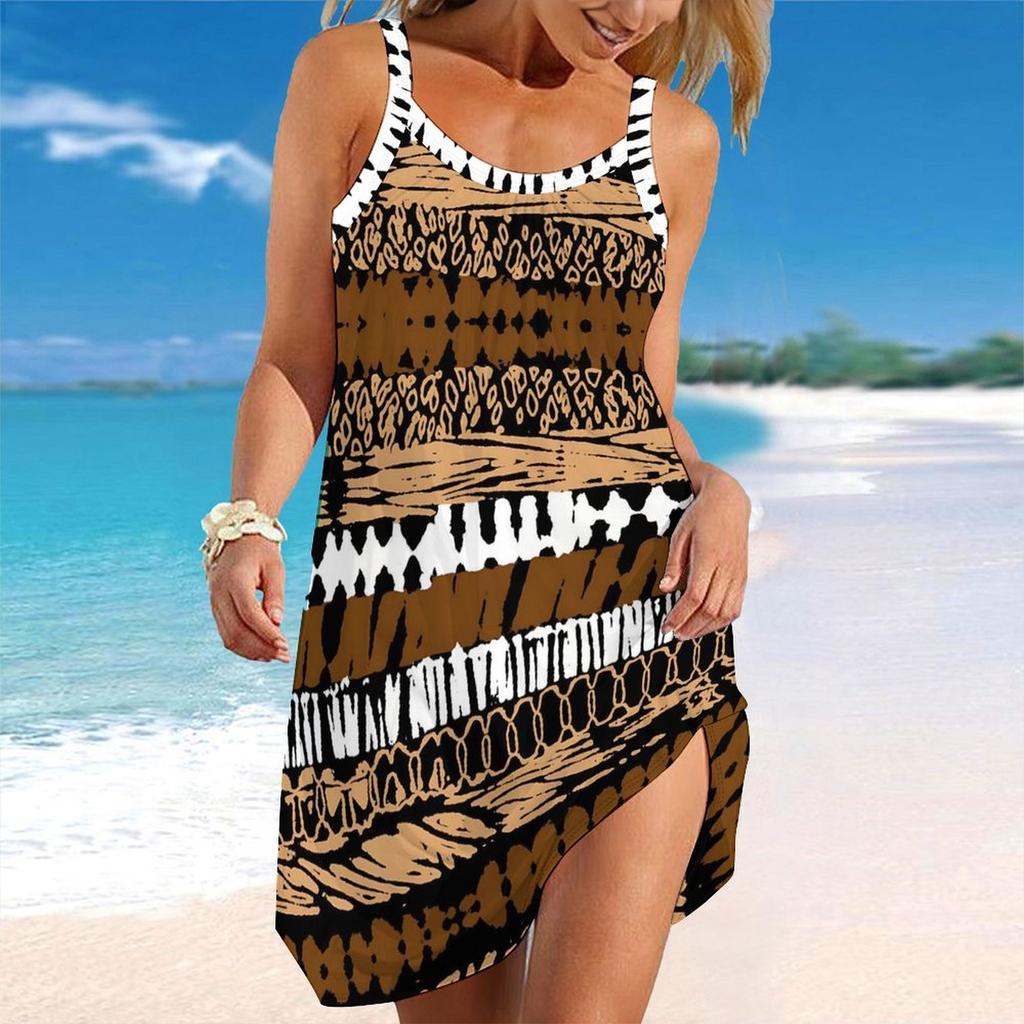 Women's Beach Dress Mini Dress Print Casual Modern Dress Sleeveless Loose Fit Outdoor Daily Summer