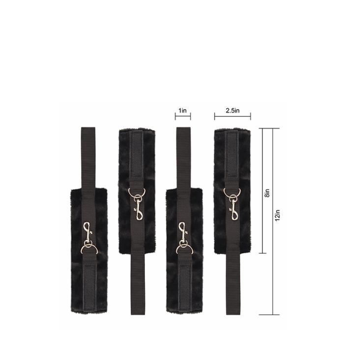 Ensemble de retenue de lit - DREAM TOYS - Bondage Dream Toys - Noir - Ajustable - Confortable