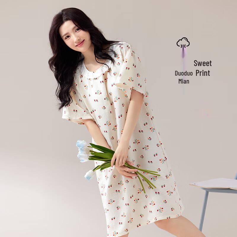 Women s Cloud Cotton Short Sleeve Lounge Dress L