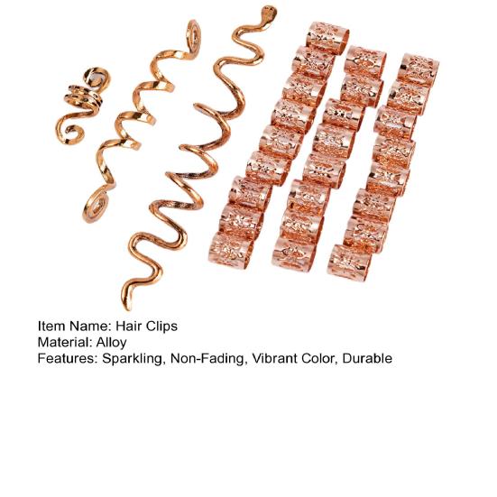 28 Stück Haarspangen Retro-Stil Lebendige Farbe Hohe Haltbarkeit Dekoratives Legierung Schmuck für Damen Haar Spiralzopf Dreadlock-Clips für Damen