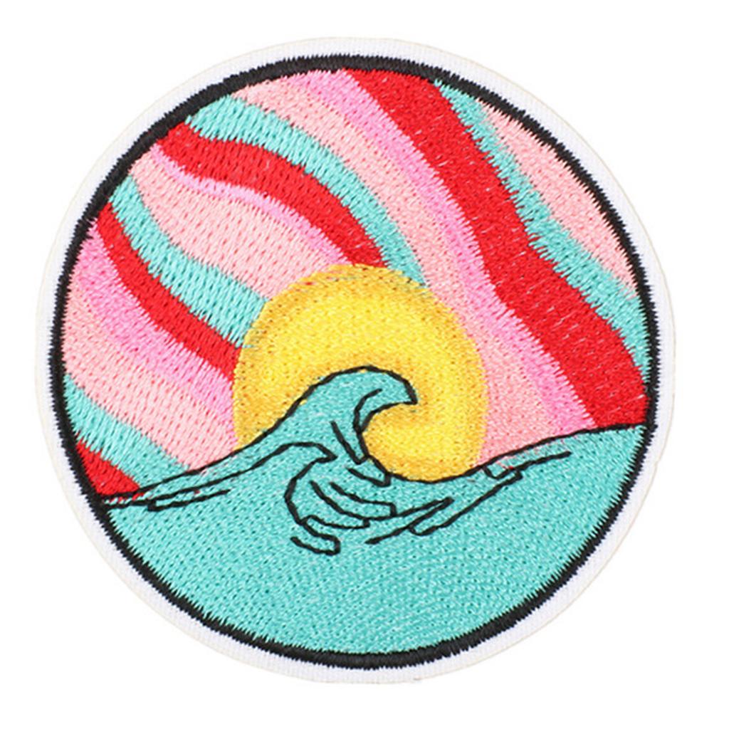 Embroidered Patches Flowers Repair Patches Iron On Patches Applique Patches Cartoon Bus Sew On Patches for Clothes Bag