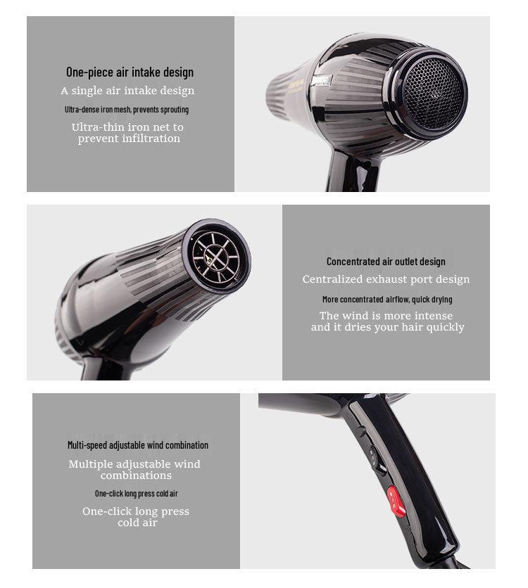 9869 Salon-Quality High Power Hair Dryer with Constant Temperature & Dual Air Modes