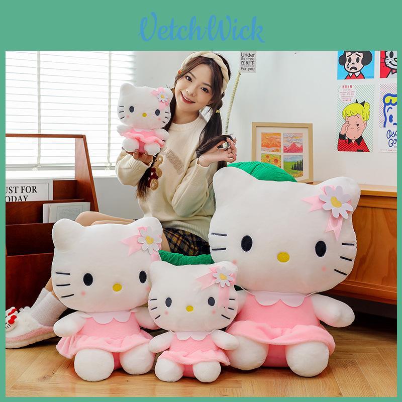 Adorable Flower Kt Cat Plush Toy Big Hello Kitty Doll With Soft Pp Cotton Filling