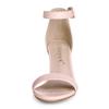 Allegra K Women's Solid Open-Toe Buckle Block Heel Ankle Strap Sandals, Light Pink, Size 26.5cm