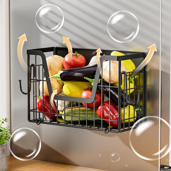 Yousheng Magnetic Shelf Fridge Organizer Magnetic Fruit Basket Potato Onion Storage Bins Multifunctional Kitchen Organizer for Refrigerator Pantry