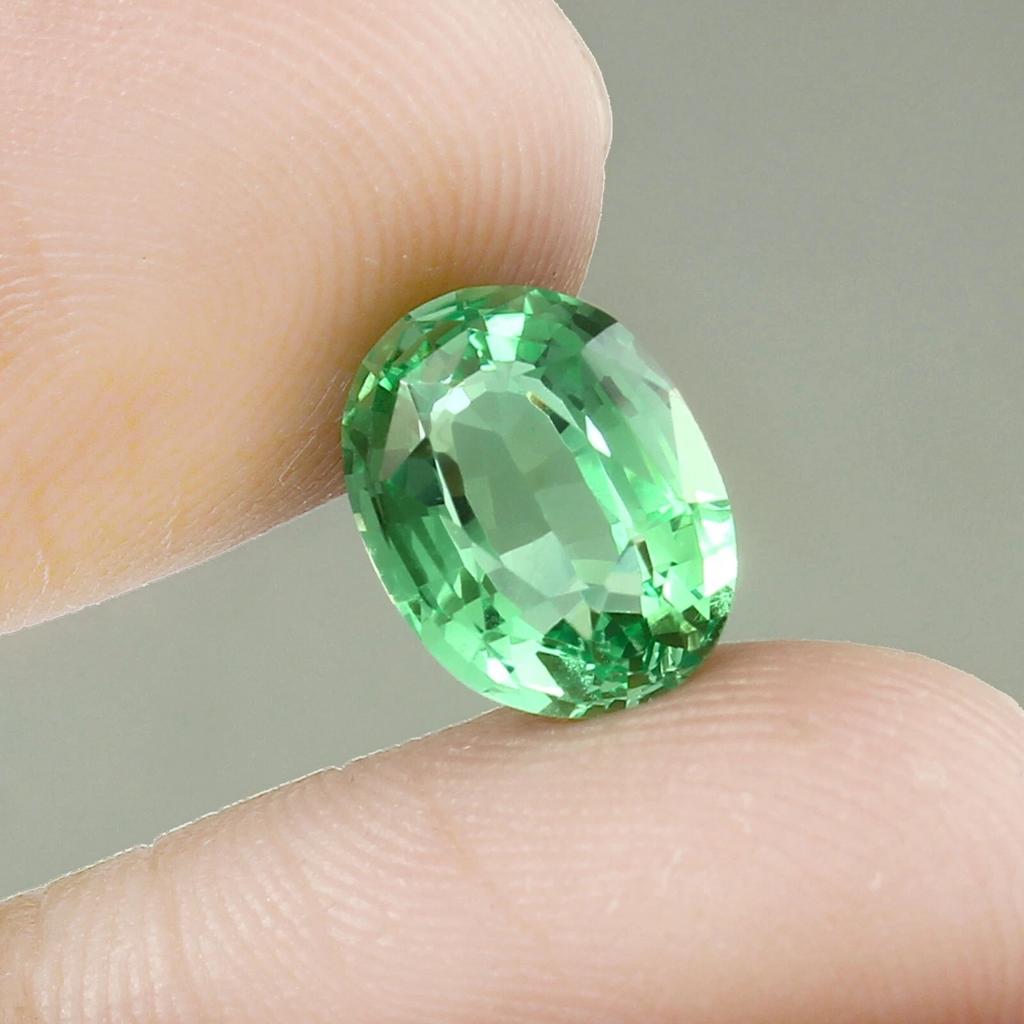Natural Green Sapphire Loose Gemstone Flawless Ceylon 8 Ct Oval Shape September Birthday Birthstone