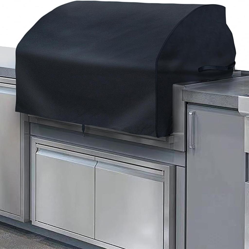 Upgraded Thick Polyester Barbecue Cover Black Grill Top Cover Universal Fit 40 43 Inch Built In Gas Charcoal Grills