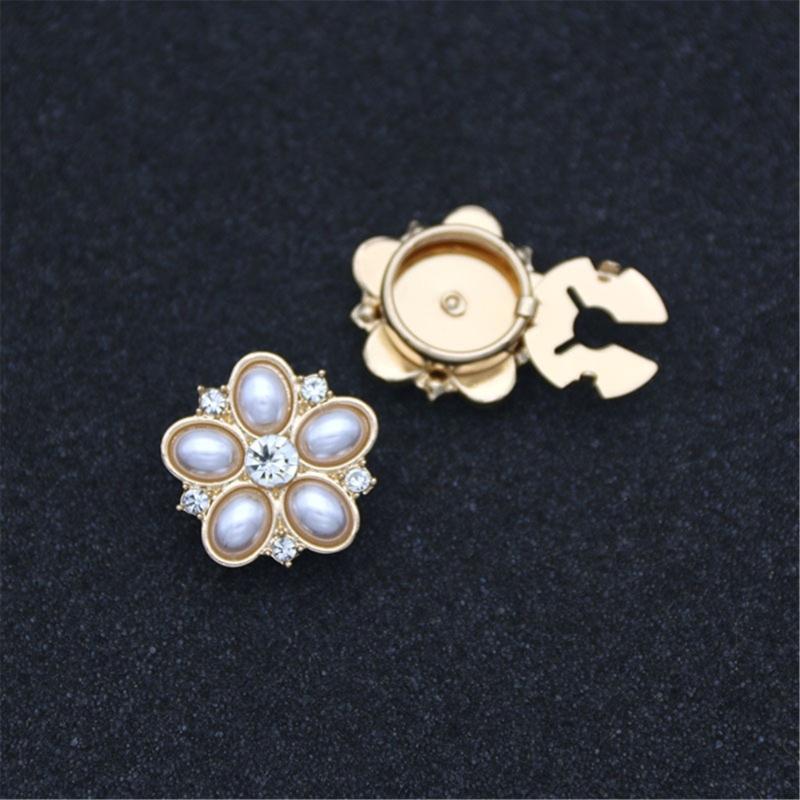 Rhinestones Flower Button Cover For Shirt Elegant Cuff Button Detachable Sleeve Button Accessories for Formal Outfit