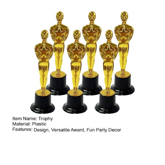 6 Pezzi Statuette Trofei Dorati per Eventi Sportivi Trofei Base Marcabile Fai da Te Design Classico Premi di Riconoscimento