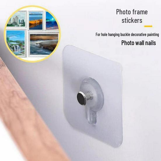 Punch-Free Transparent Adhesive Wall Hook - Strong Load-Bearing for Bathroom & Kitchen