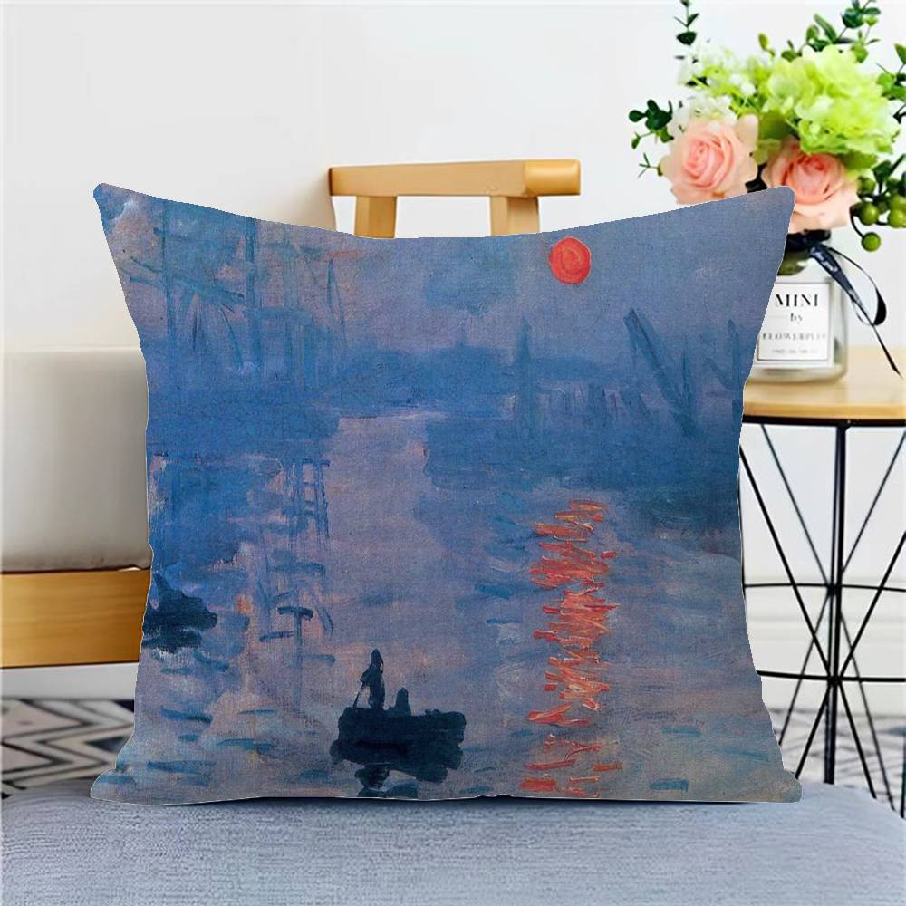 

Claude Monet Painting Art Aesthetic Pillow Gift Home Office Decoration Pillow Bedroom Sofa Car Cushion CoverPillow Case 12x12Inch