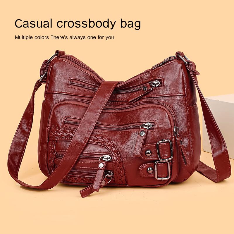

New for winterPU Leather Vintage Hollow Bag Crossbody Bag Shoulder Bag чёрный