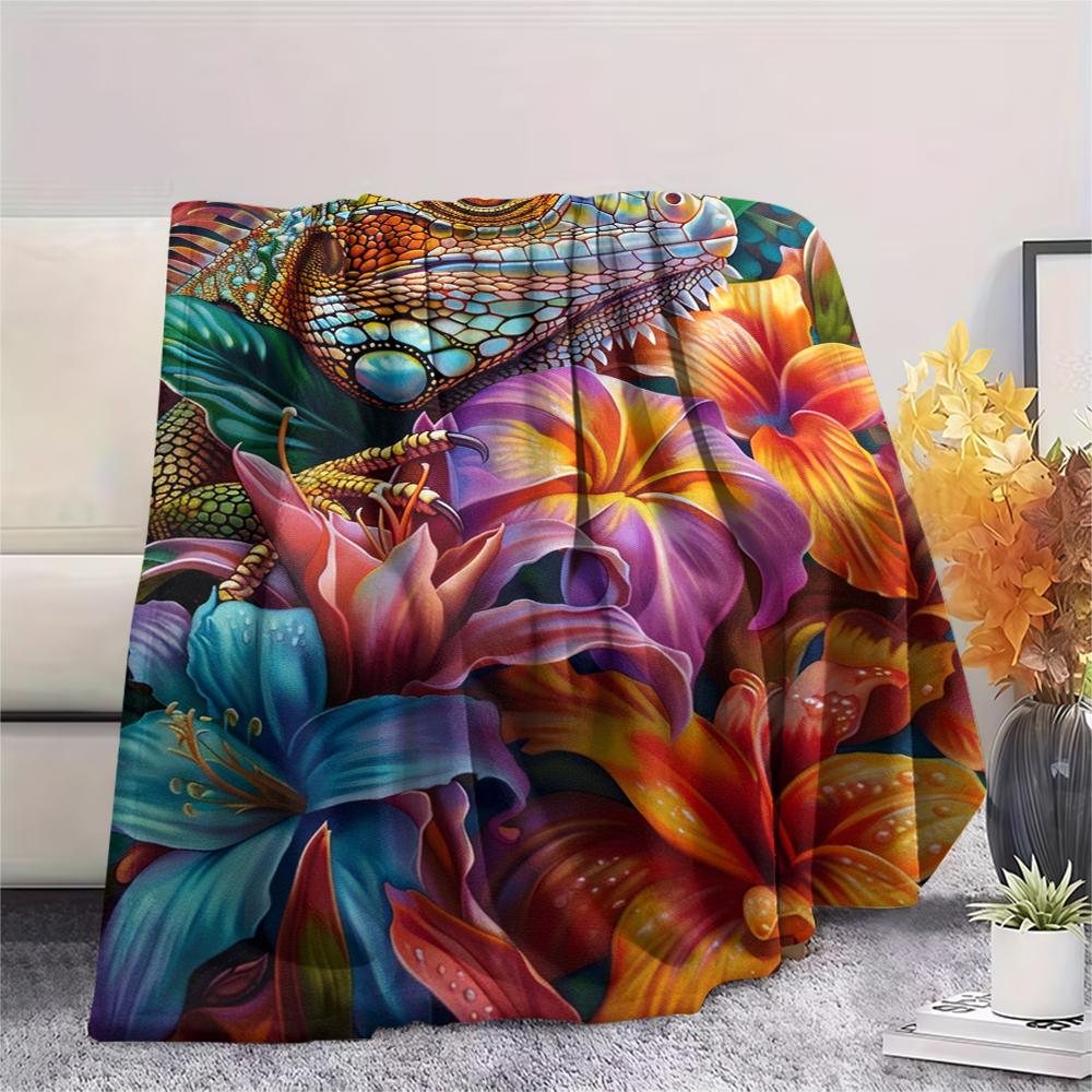 1 pièce Couverture en Flanelle Imprimée Dessin Animé, Haute Qualité Confortable pour Toutes les Saisons, Décoration de Maison, Chaleur et Confort, Parfait pour un Cadeau de Noël ou d'Anniversaire