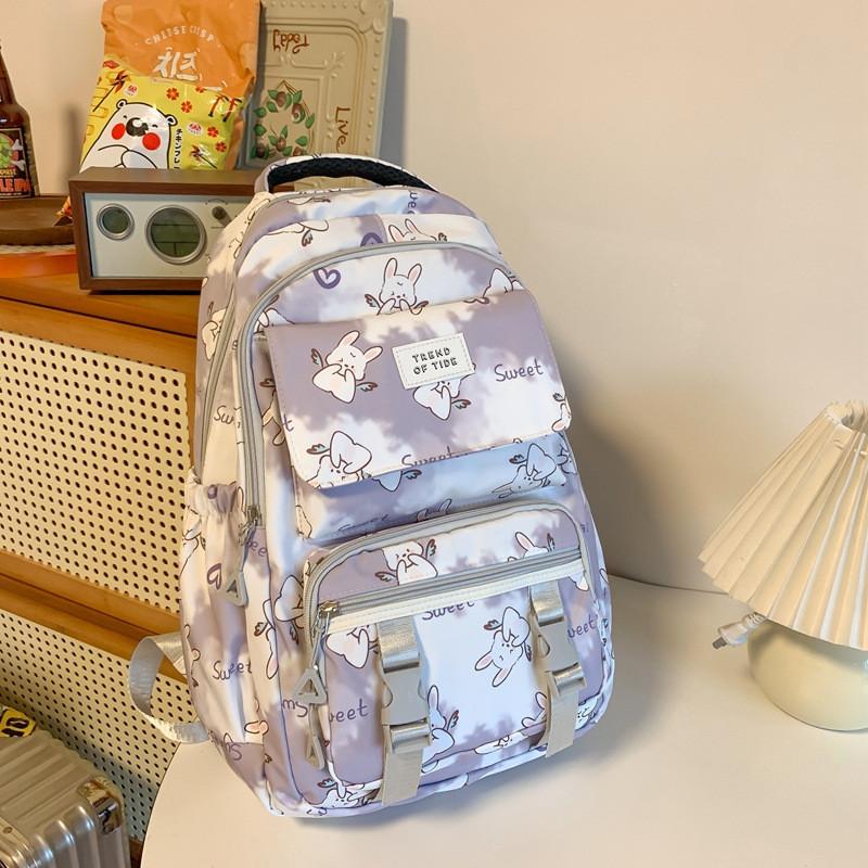 

Versatile Large Capacity Animal Pattern Backpack For Boys And Girls In Purple And Blue фиолетовый